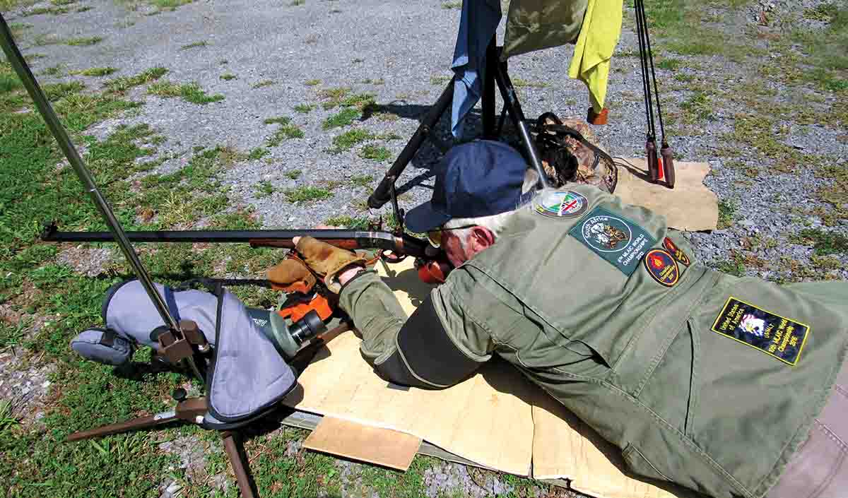 Prone, wrist-rest shooting.